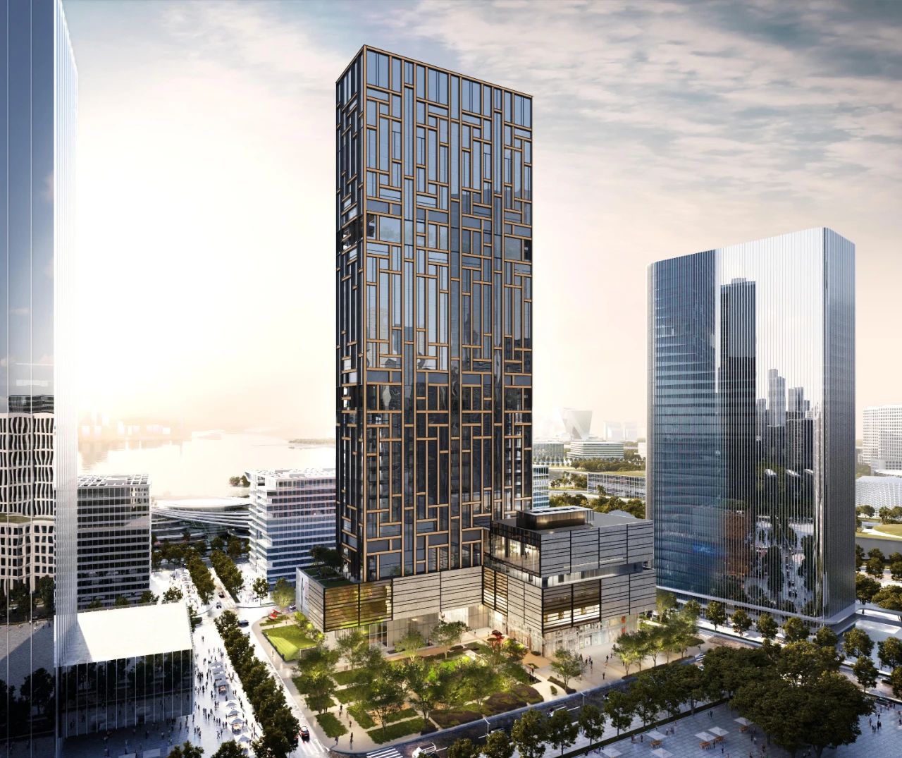 由中國建研院與gmp聯合設計的紫荊文化總部大廈開工奠基